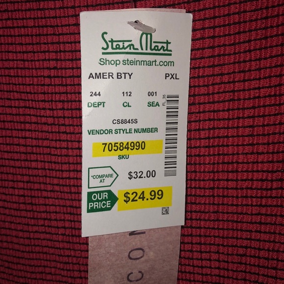 NWT Red Striped Short Sleeve Top - Picture 4 of 4